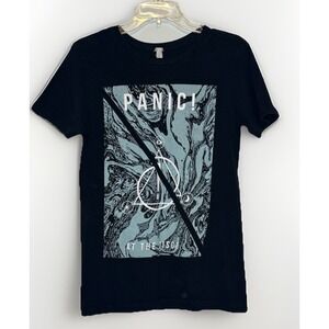 PANIC AT THE DISCO T-SHIRT BLACK SHORT SLEEVE FRONT BACK GRAPHIC SIZE SMALL